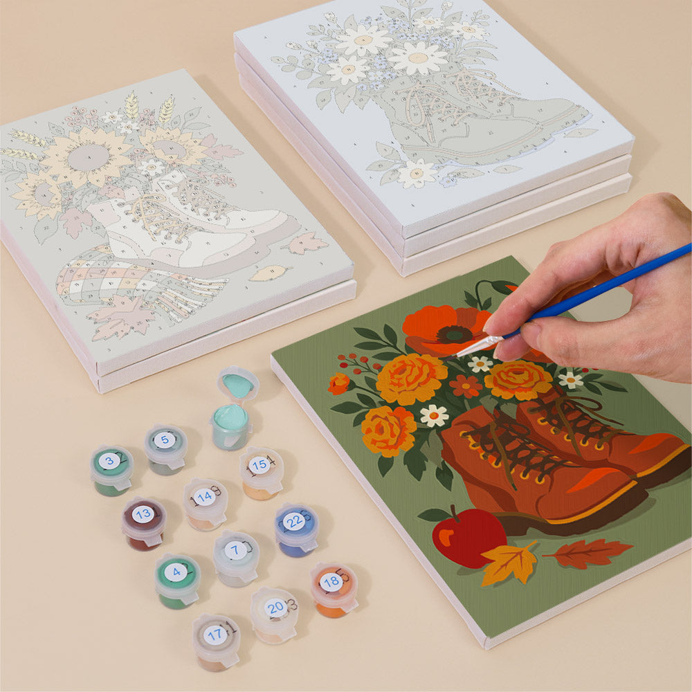 Flower Filled Boots mini paint by numbers – image 4