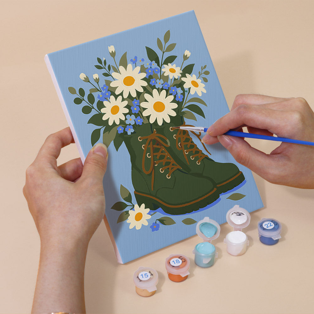 Flower Filled Boots mini paint by numbers – image 5