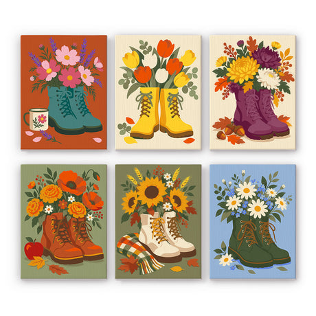 Flower Filled Boots mini paint by numbers – image 7