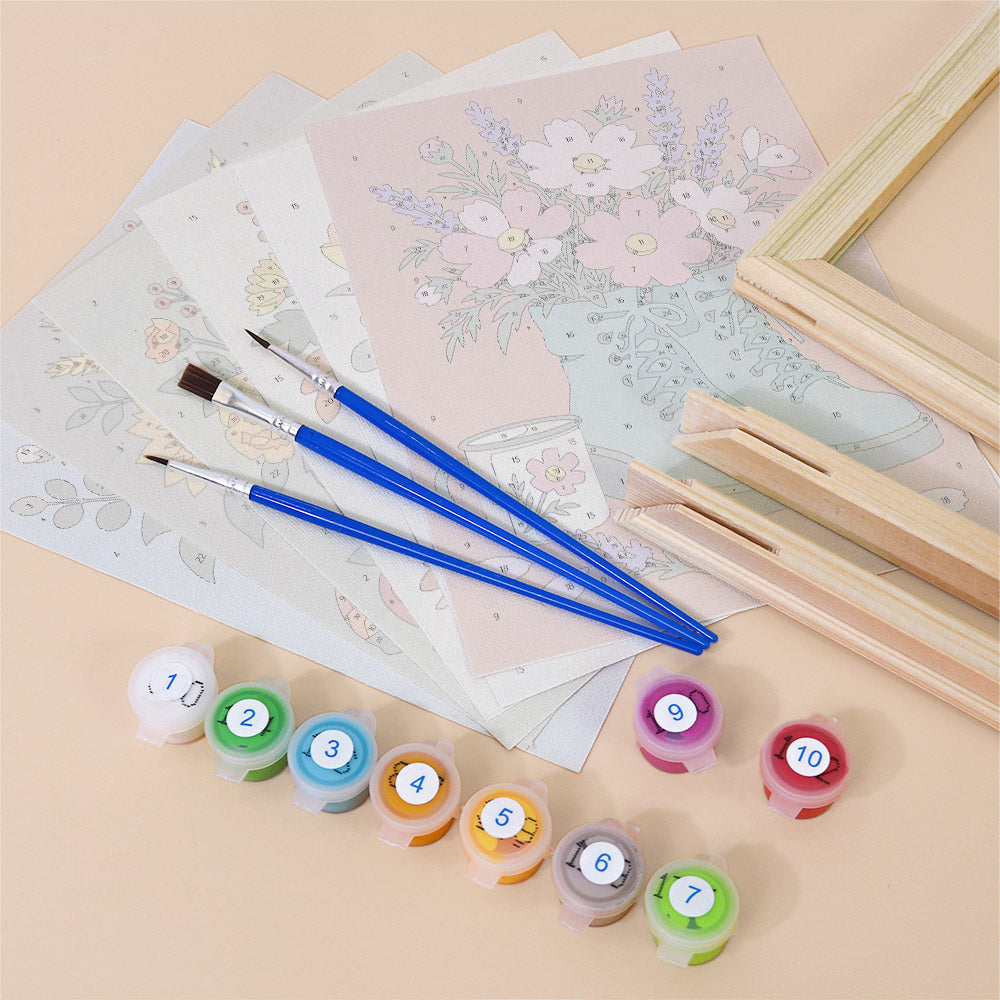 Flower Filled Boots mini paint by numbers – image 11