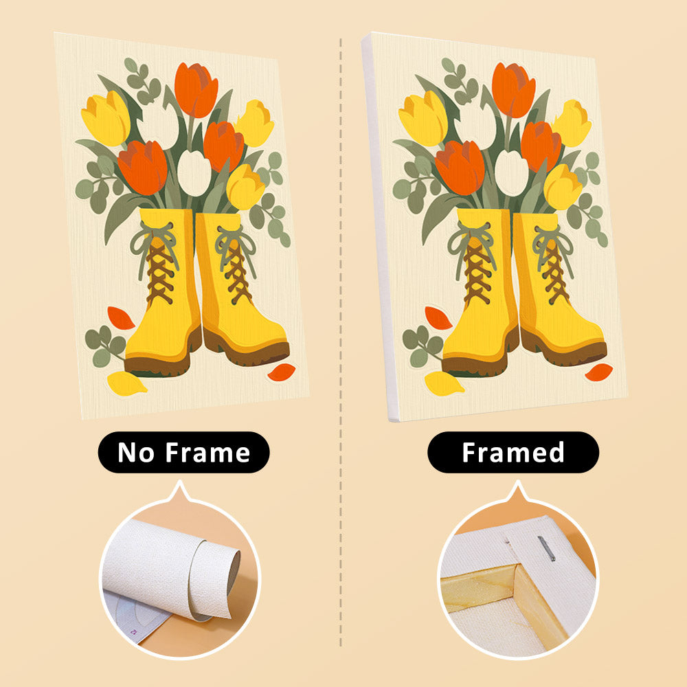 Flower Filled Boots mini paint by numbers – image 13