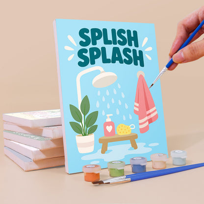 Pastel Bathroom Routine Posters mini paint by numbers – image 3