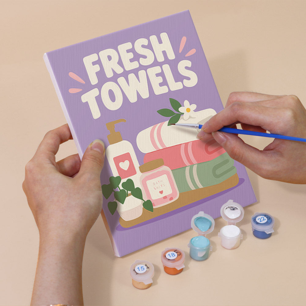 Pastel Bathroom Routine Posters mini paint by numbers – image 5