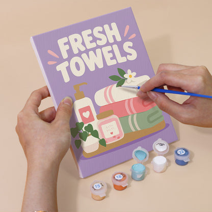 Pastel Bathroom Routine Posters mini paint by numbers – image 5