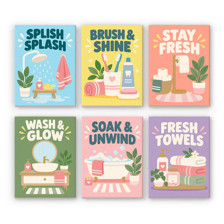 Pastel Bathroom Routine Posters mini paint by numbers – image 7