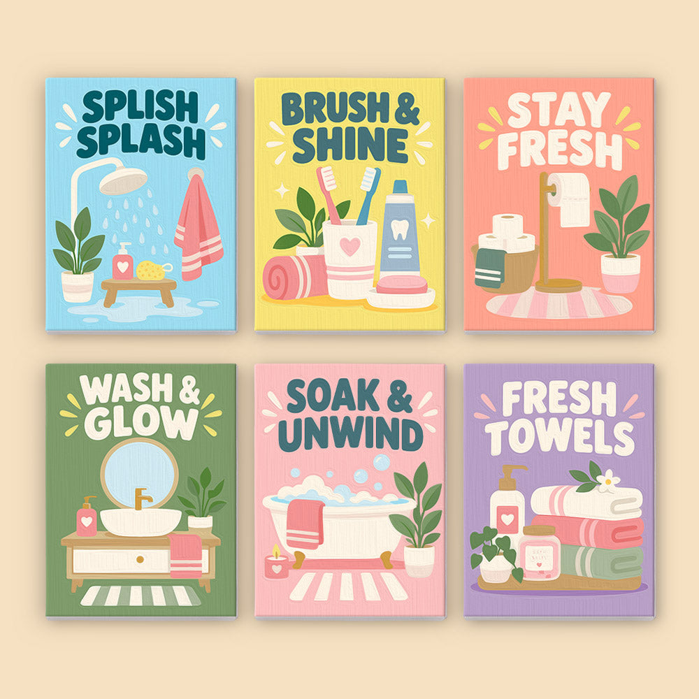 Pastel Bathroom Routine Posters mini paint by numbers – image 8