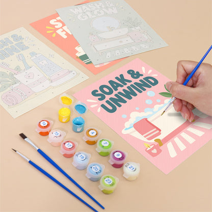 Pastel Bathroom Routine Posters mini paint by numbers – image 12