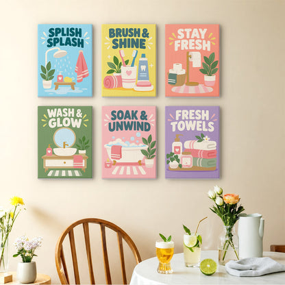 Pastel Bathroom Routine Posters mini paint by numbers – image 14