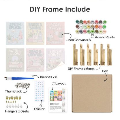 Pastel Bathroom Routine Posters mini paint by numbers – image 18