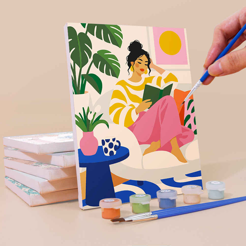 Modern Women at Leisure mini paint by numbers – image 3