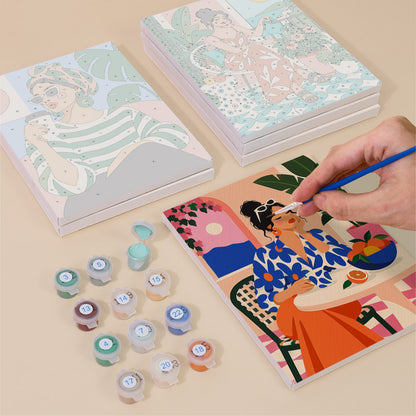 Modern Women at Leisure mini paint by numbers – image 4