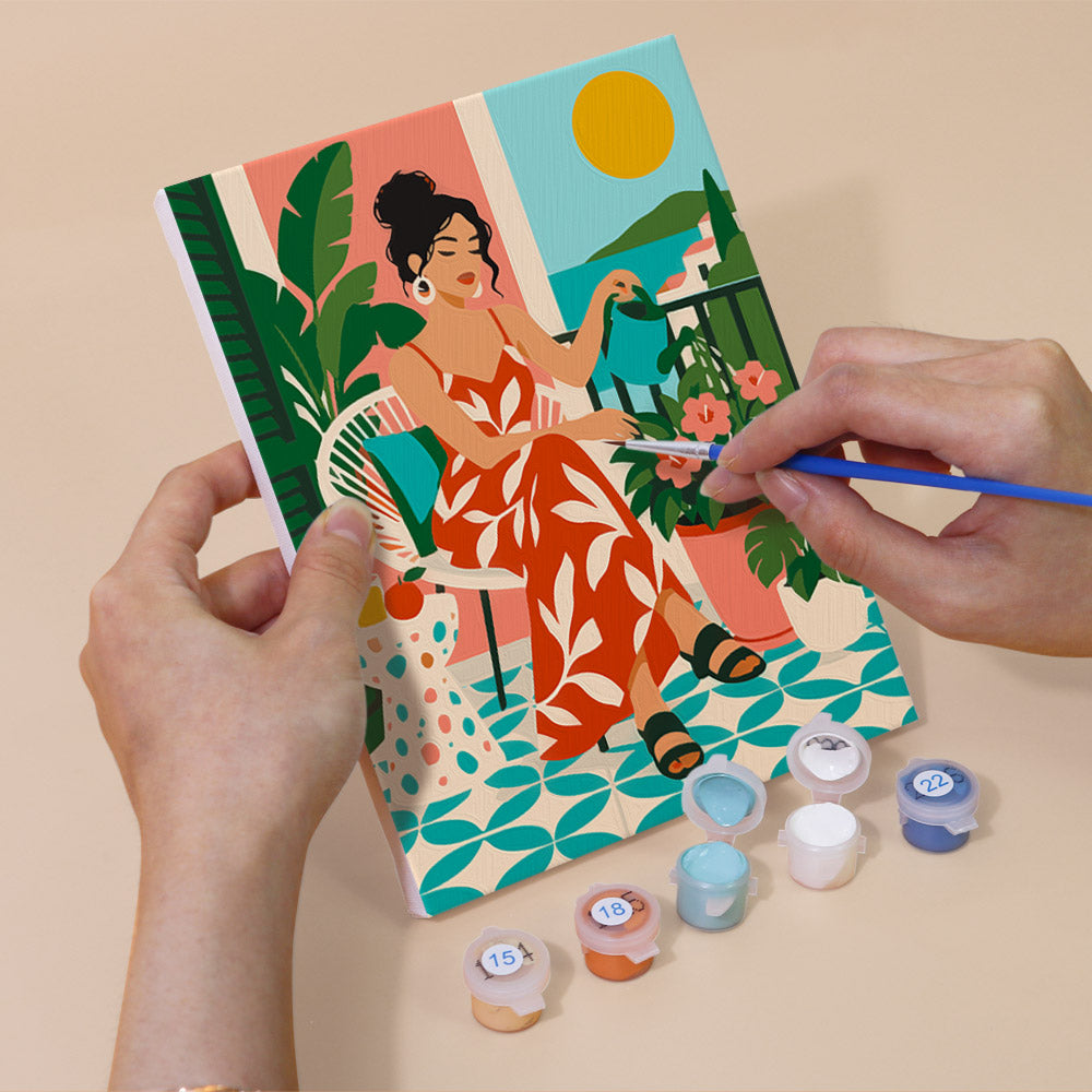 Modern Women at Leisure mini paint by numbers – image 5