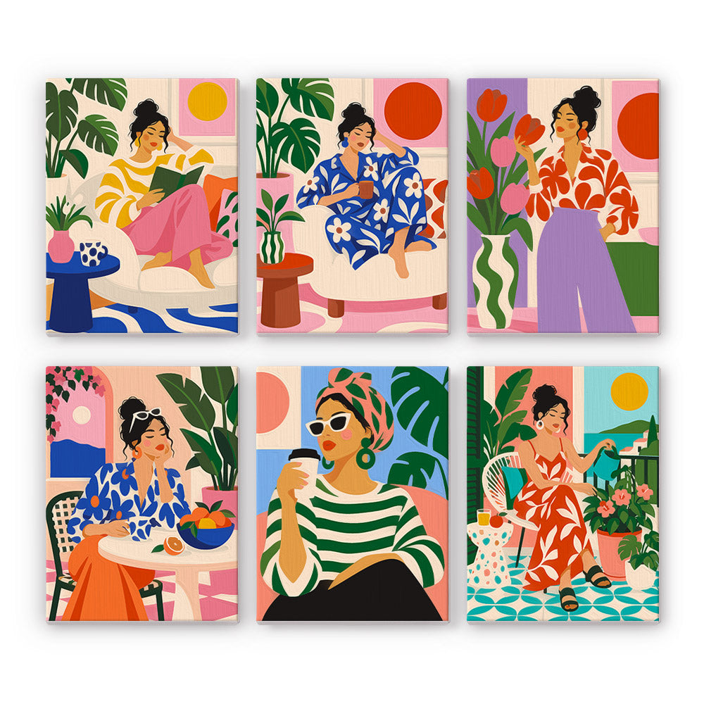 Modern Women at Leisure mini paint by numbers – image 7