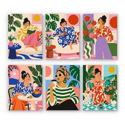 Modern Women at Leisure mini paint by numbers – image 7
