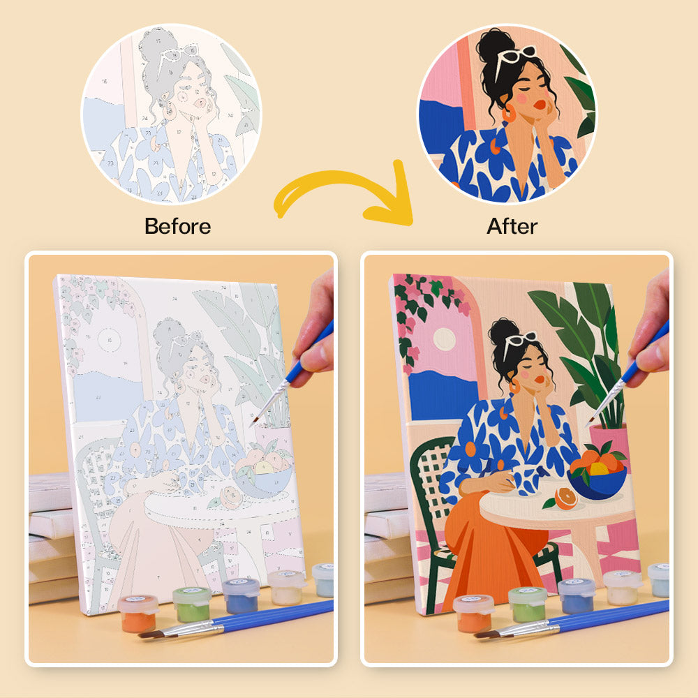 Modern Women at Leisure mini paint by numbers – image 10