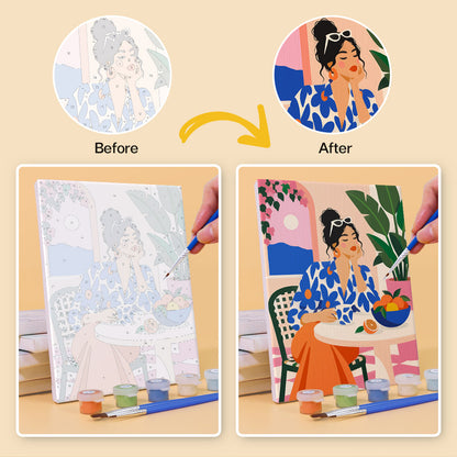 Modern Women at Leisure mini paint by numbers – image 10