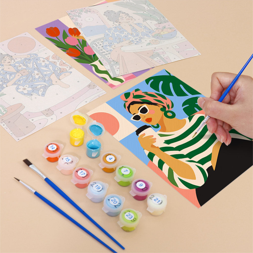 Modern Women at Leisure mini paint by numbers – image 12