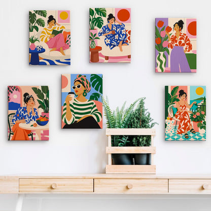 Modern Women at Leisure mini paint by numbers – image 15