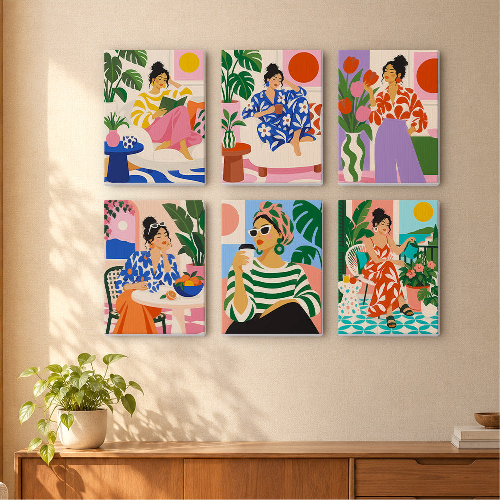Modern Women at Leisure mini paint by numbers – image 16