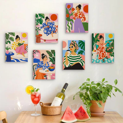 Modern Women at Leisure mini paint by numbers – image 17