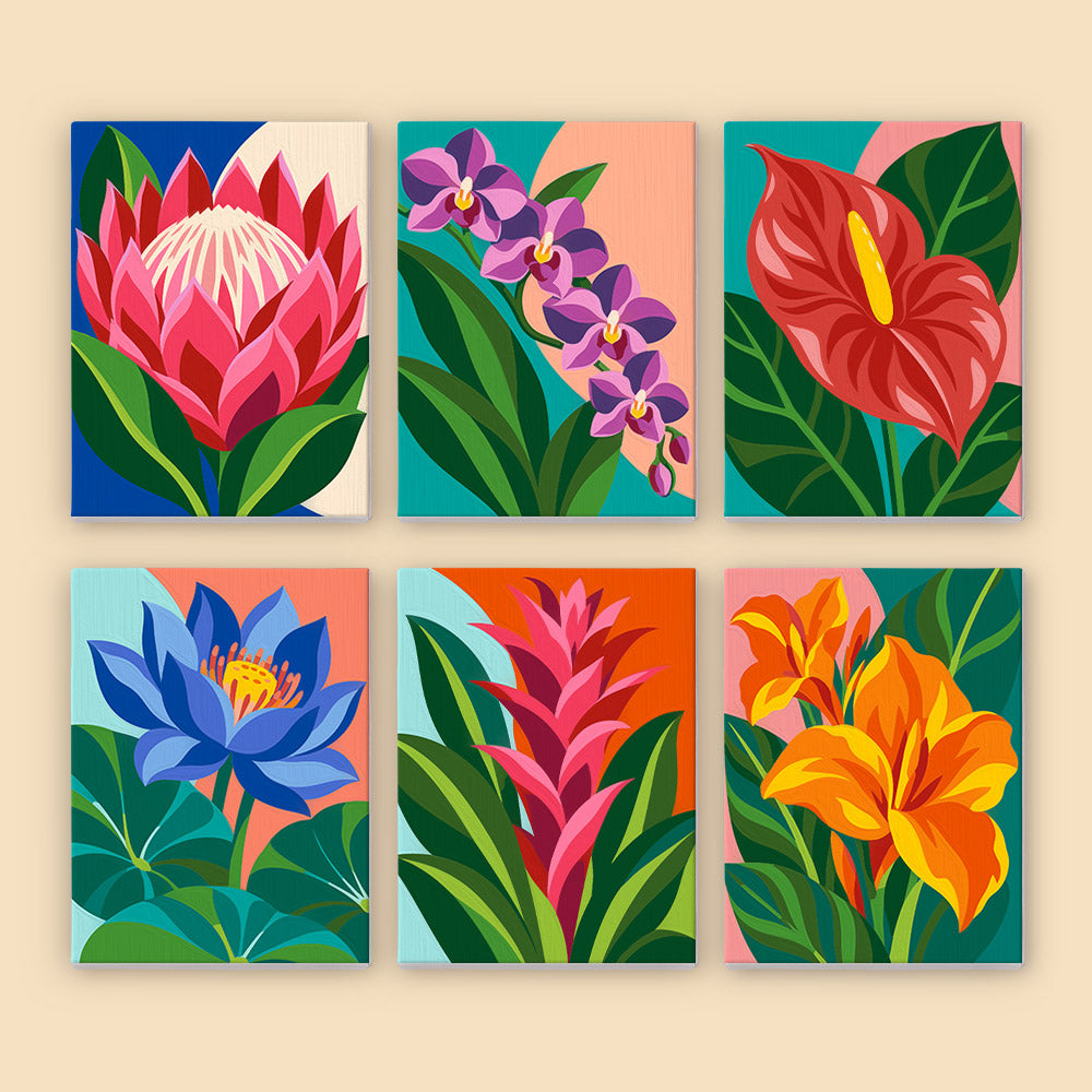 Protea, Orchid and Anthurium mini paint by numbers – image 8