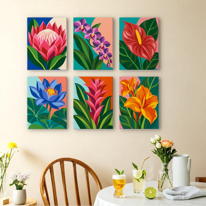 Protea, Orchid and Anthurium mini paint by numbers – image 14