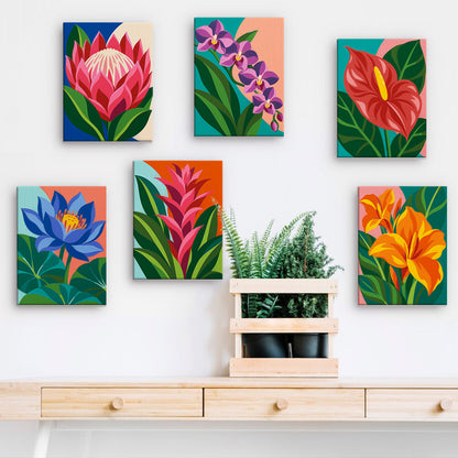 Protea, Orchid and Anthurium mini paint by numbers – image 15
