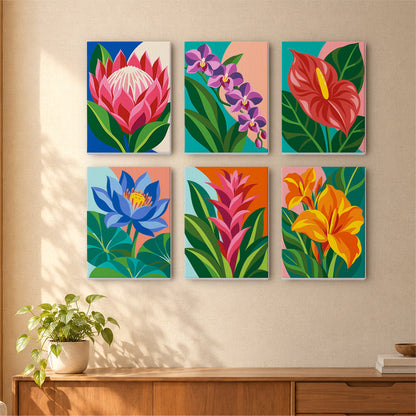 Protea, Orchid and Anthurium mini paint by numbers – image 16