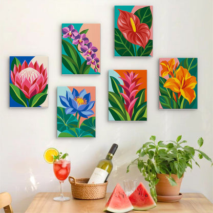 Protea, Orchid and Anthurium mini paint by numbers – image 17