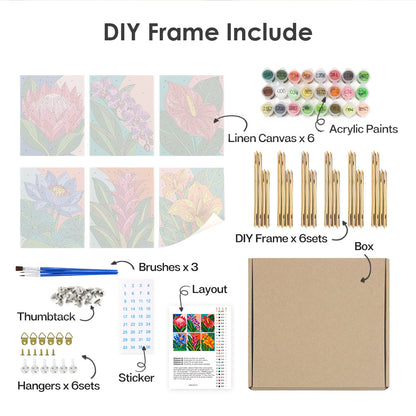 Protea, Orchid and Anthurium mini paint by numbers – image 18