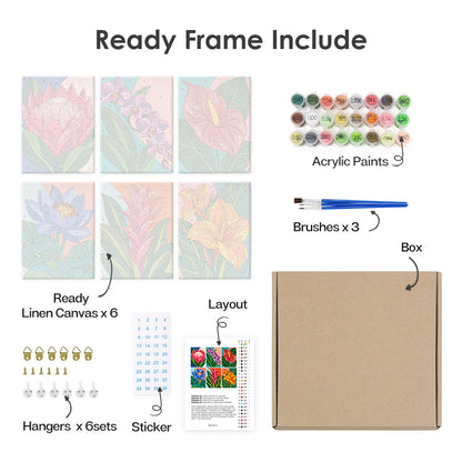 Protea, Orchid and Anthurium mini paint by numbers – image 20