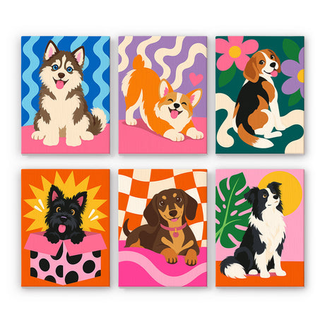 Colorful Dog Portraits mini paint by numbers – image 7