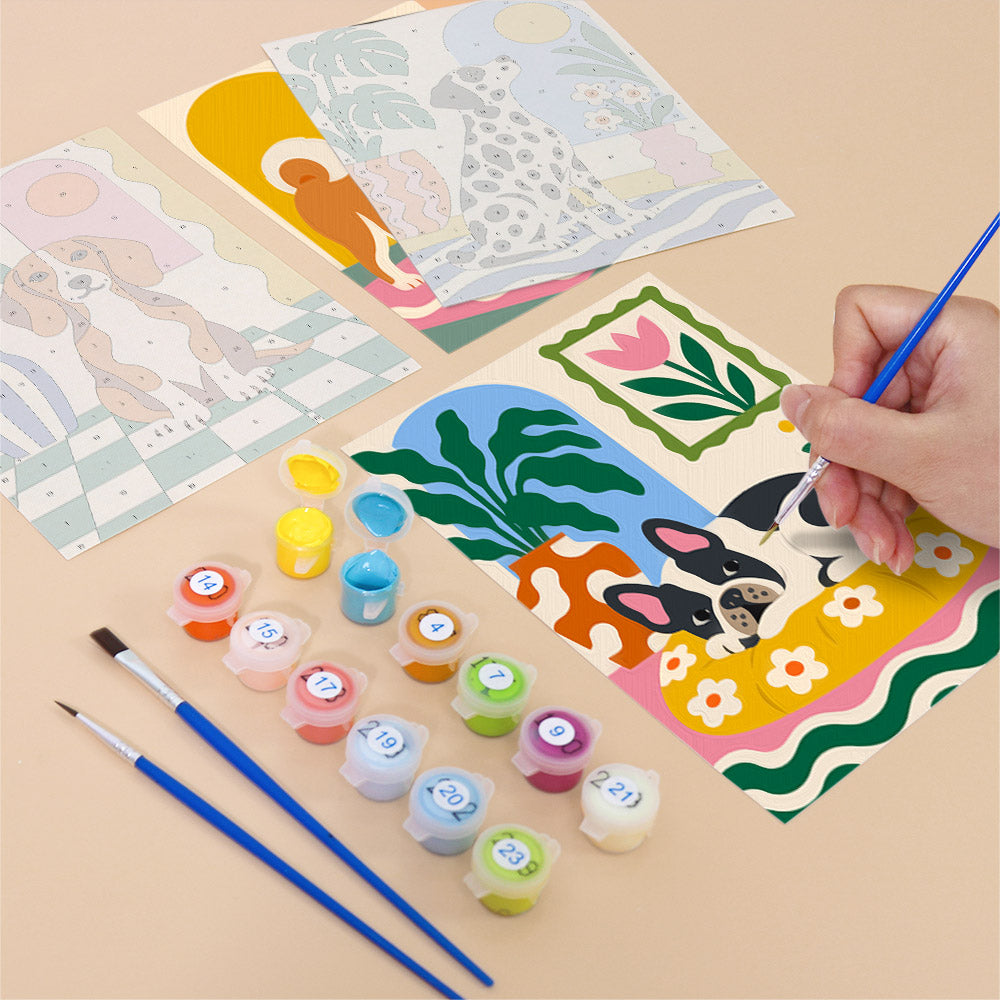 Dalmatian and Frenchie at Home mini paint by numbers – image 12