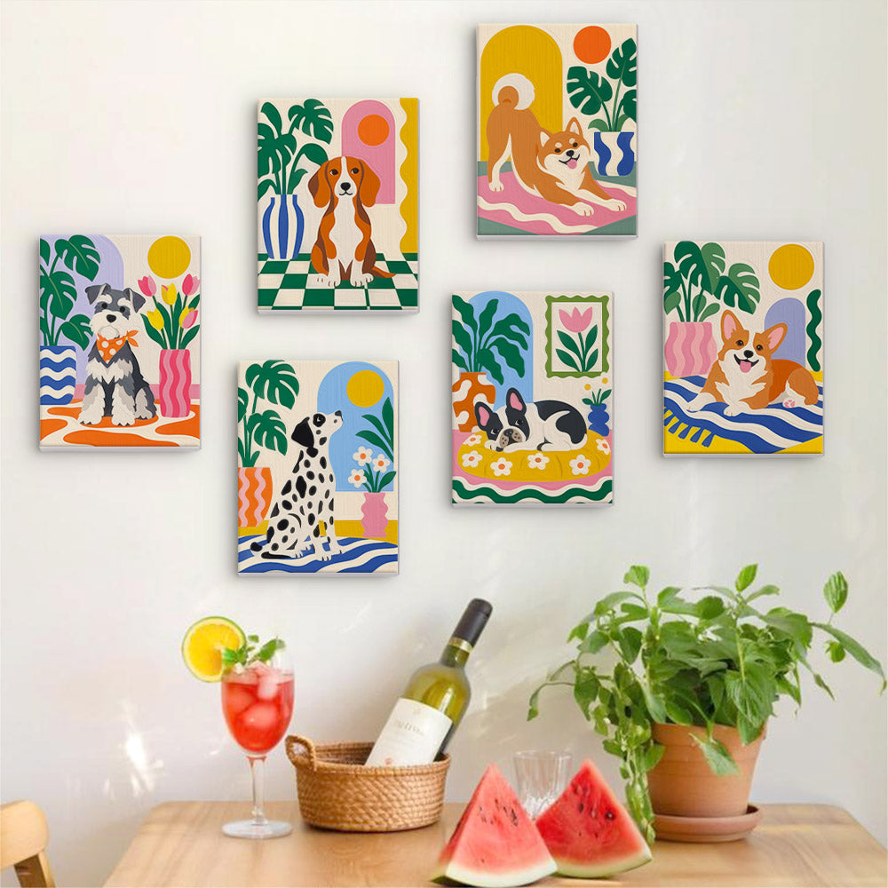 Dalmatian and Frenchie at Home mini paint by numbers – image 17