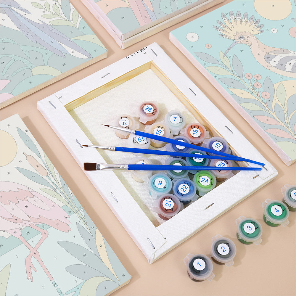 Hoopoe, Macaw and Spoonbill mini paint by numbers – image 2