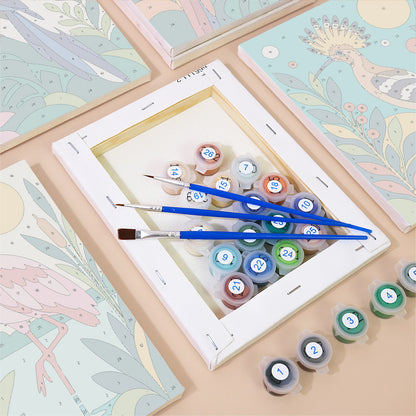 Hoopoe, Macaw and Spoonbill mini paint by numbers – image 2