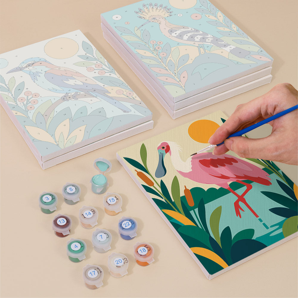 Hoopoe, Macaw and Spoonbill mini paint by numbers – image 4