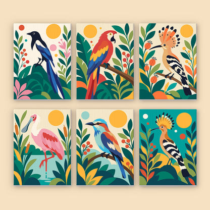 Hoopoe, Macaw and Spoonbill mini paint by numbers – image 8