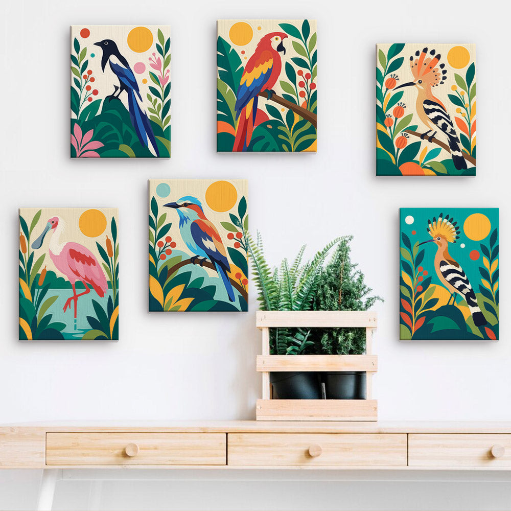 Hoopoe, Macaw and Spoonbill mini paint by numbers – image 15
