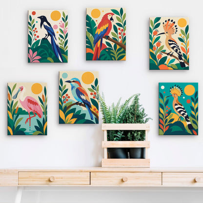 Hoopoe, Macaw and Spoonbill mini paint by numbers – image 15
