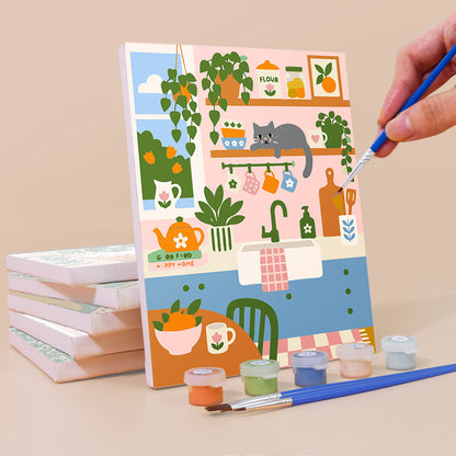 Cats in Plant-Filled Rooms mini paint by numbers – image 3