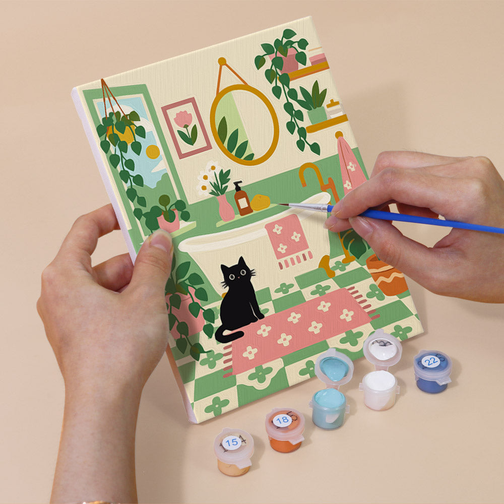 Cats in Plant-Filled Rooms mini paint by numbers – image 5