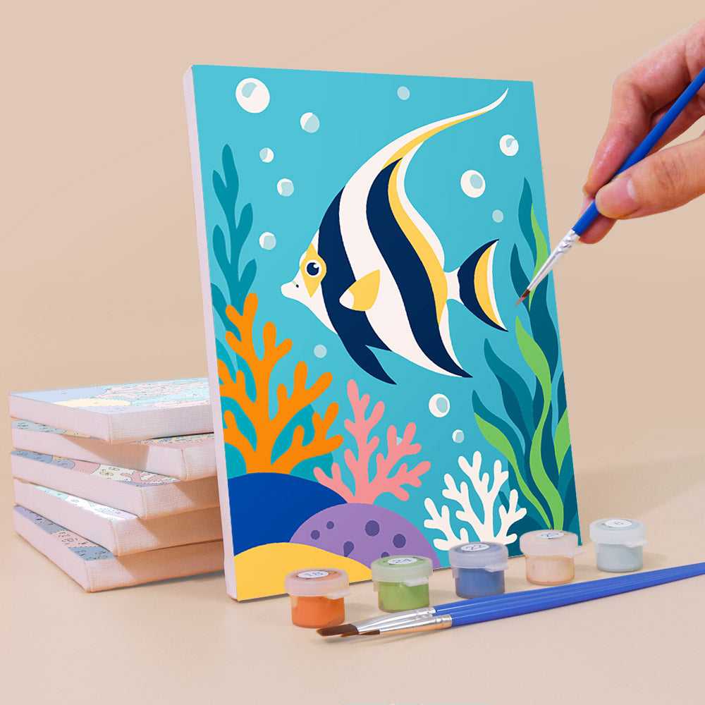Playful Coral Reef Creatures mini paint by numbers – image 3