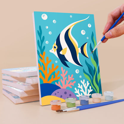 Playful Coral Reef Creatures mini paint by numbers – image 3