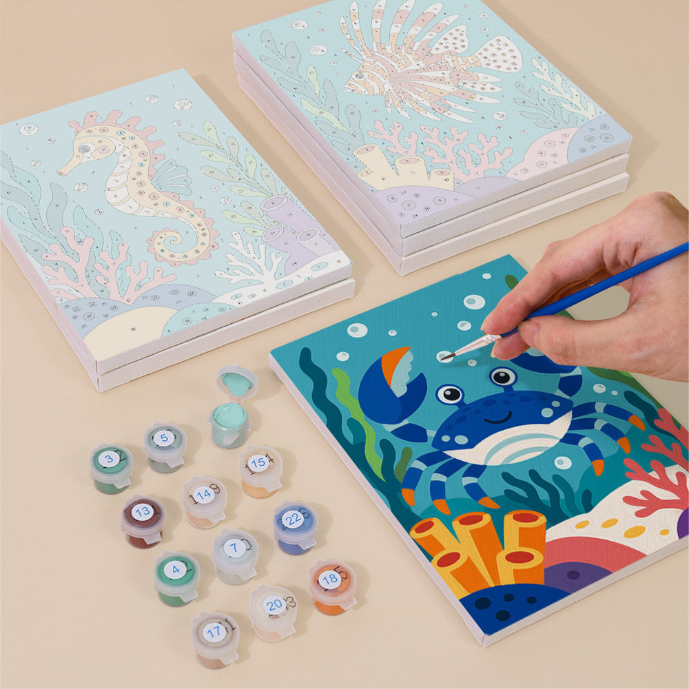 Playful Coral Reef Creatures mini paint by numbers – image 4