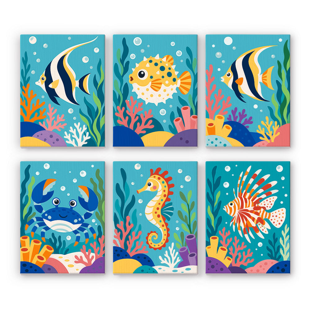 Playful Coral Reef Creatures mini paint by numbers – image 7