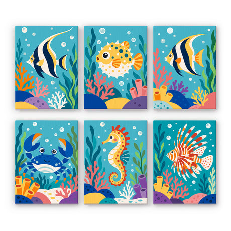 Playful Coral Reef Creatures mini paint by numbers – image 7