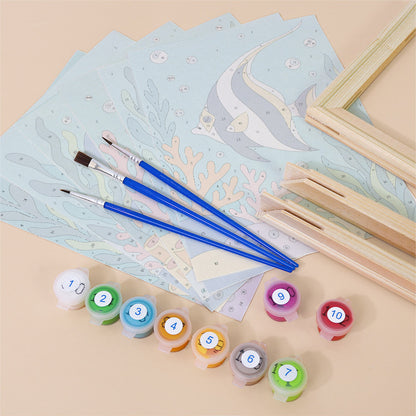 Playful Coral Reef Creatures mini paint by numbers – image 11