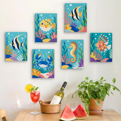 Playful Coral Reef Creatures mini paint by numbers – image 17