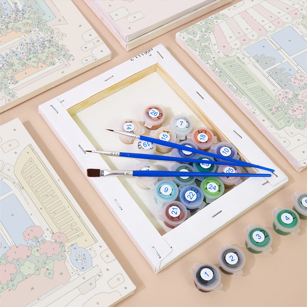 Flower Filled European Windows mini paint by numbers – image 2